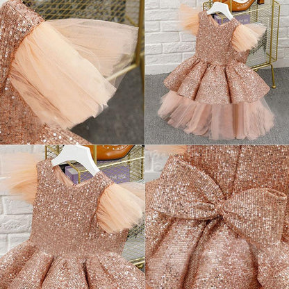 Elegant Girls Lace Sequins Princess Dress