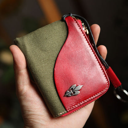 Military Style Retro Multifunctional Leather Coin Purse