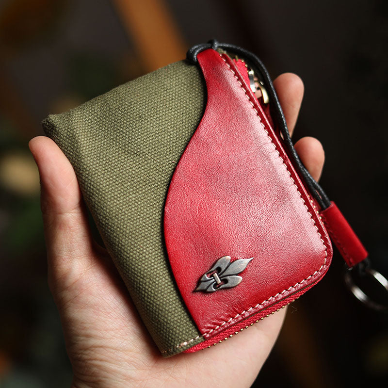 Military Style Retro Multifunctional Leather Coin Purse