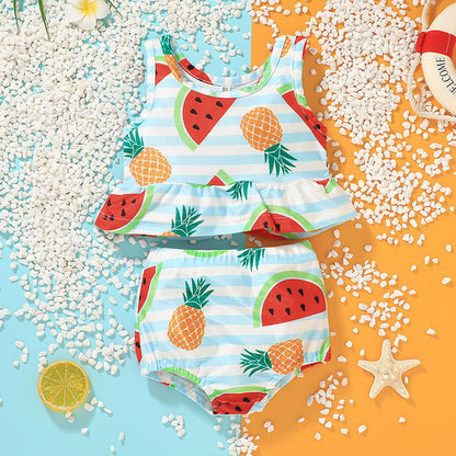 Girls Cute Printed Bikini