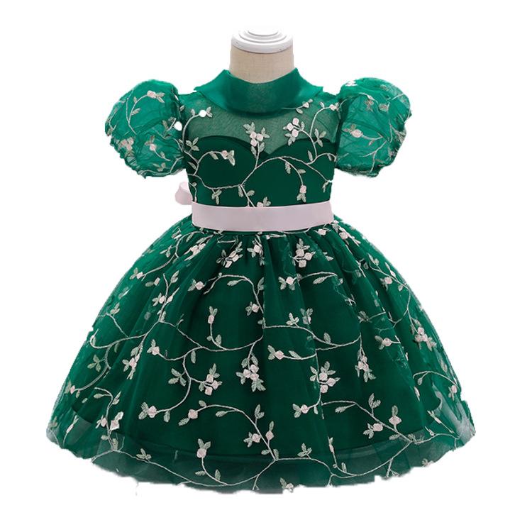Summer Baby Girl Floral Puffy Birthday Cake Dress