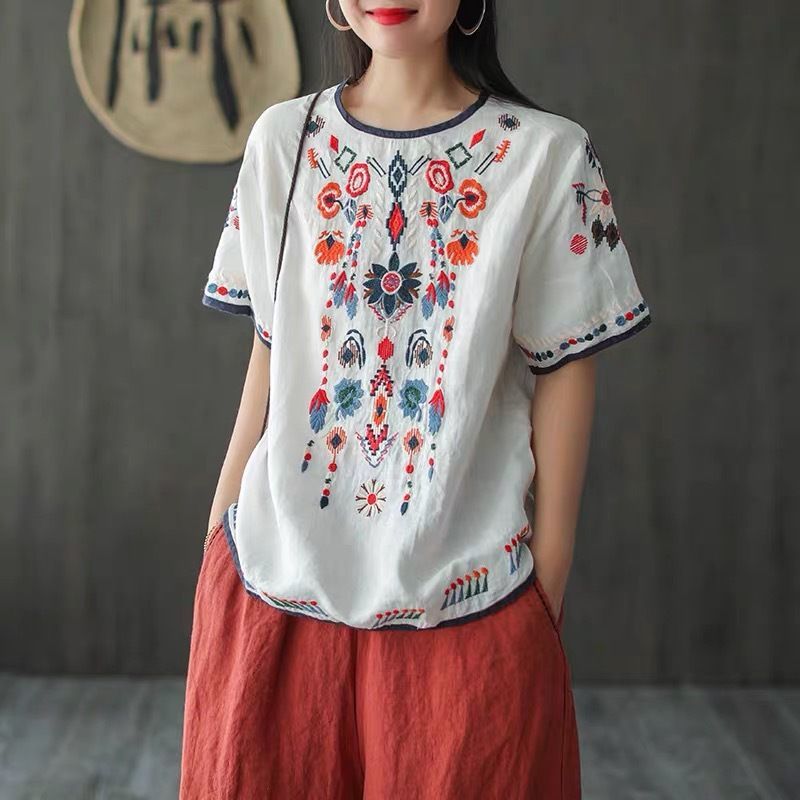 Flower Embroidered T-shirt