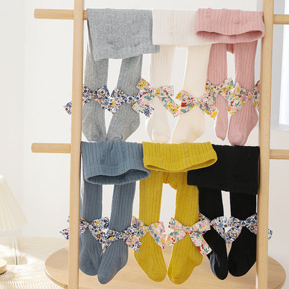 Children's Bowknot Soft Leggings Socks