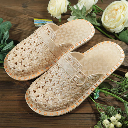 Summer Flowers Hollow Handmade Slippers