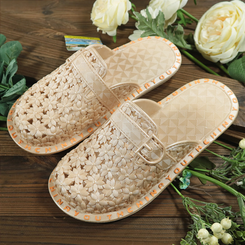 Summer Flowers Hollow Handmade Slippers