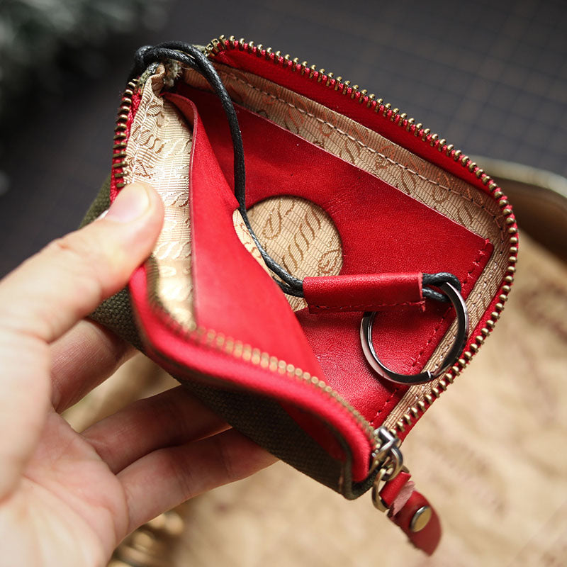 Military Style Retro Multifunctional Leather Coin Purse