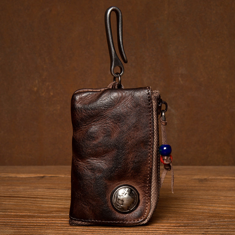Retro Small Coin Card Holder Car Key Wallet