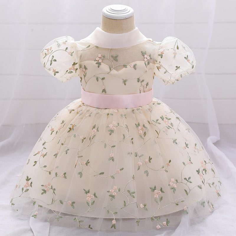 Summer Baby Girl Floral Puffy Birthday Cake Dress