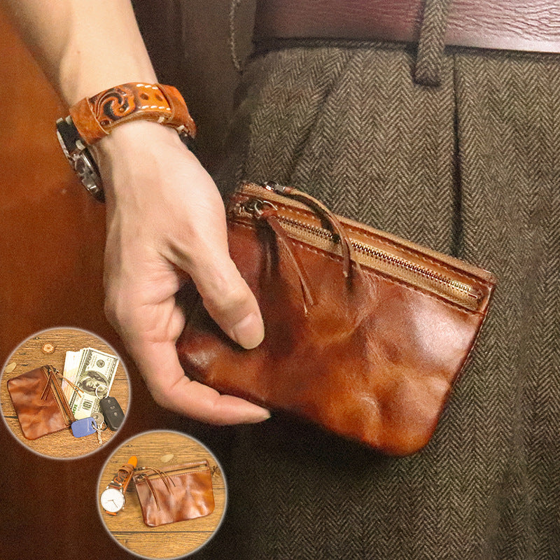 Vintage Distressed Crinkle Small Wallet
