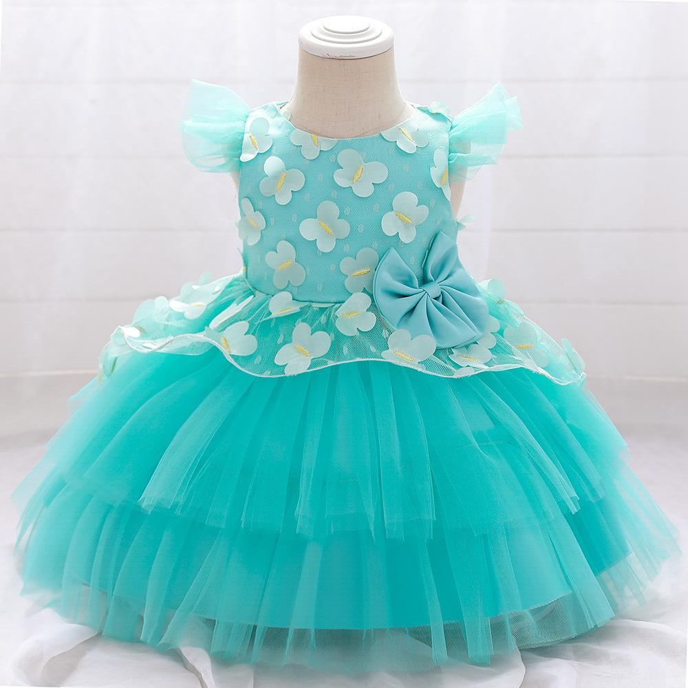 Elegant Girl Bow Fluffy Princess Dress