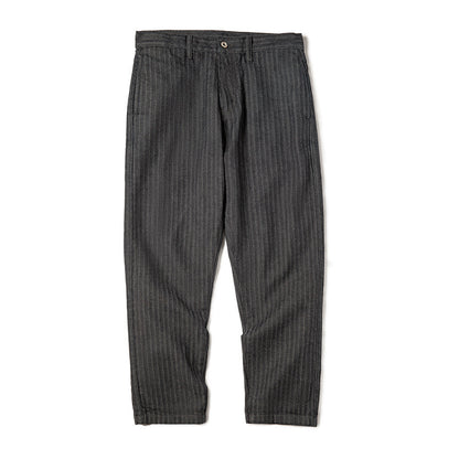Retro Straight-leg Herringbone Twill Striped Jeans