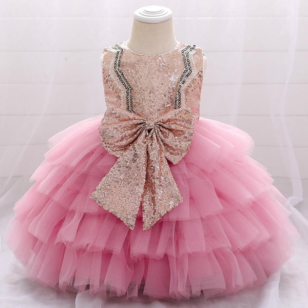 Baby Girls Cute Bow Fluffy  Dress