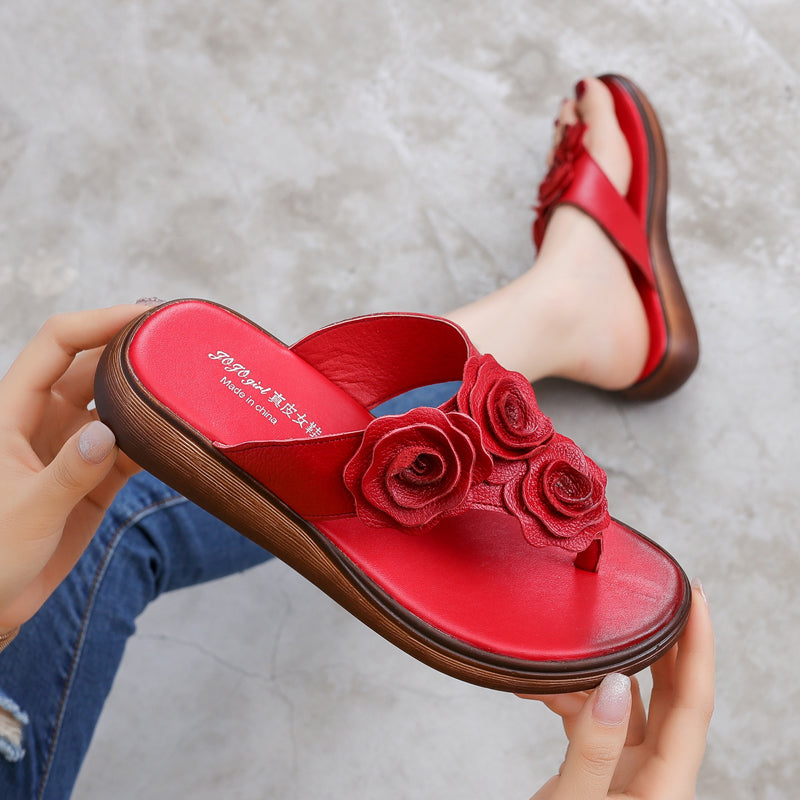 Retro Flower Flip Flops