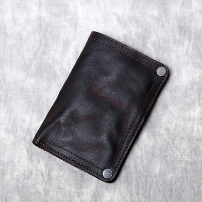 Leather Handmade Multi Card Slots Cash Wallet