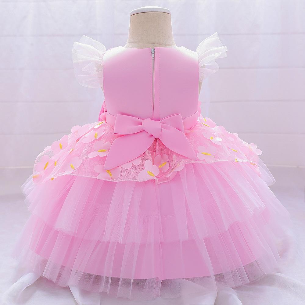 Elegant Girl Bow Fluffy Princess Dress