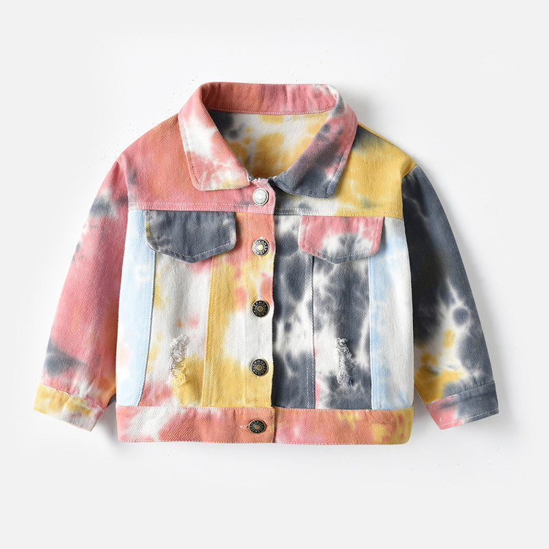 Children Tie-dye Denim Jacket