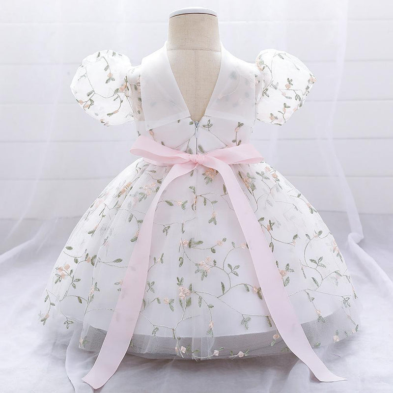 Summer Baby Girl Floral Puffy Birthday Cake Dress