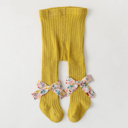 Children's Bowknot Soft Leggings Socks