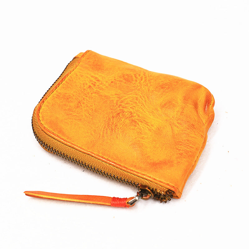 Retro Handmade Genuine Leather Coin Storage Bag