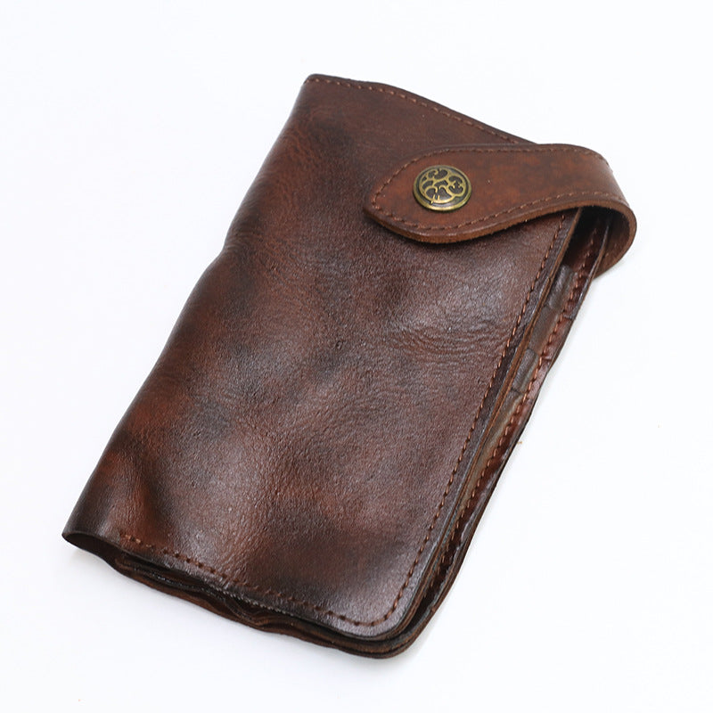 Vintage Leather Handmade Pleated Wallet