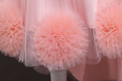 Summer Dreamy Girl Pom-pom Flower Puffy Dress