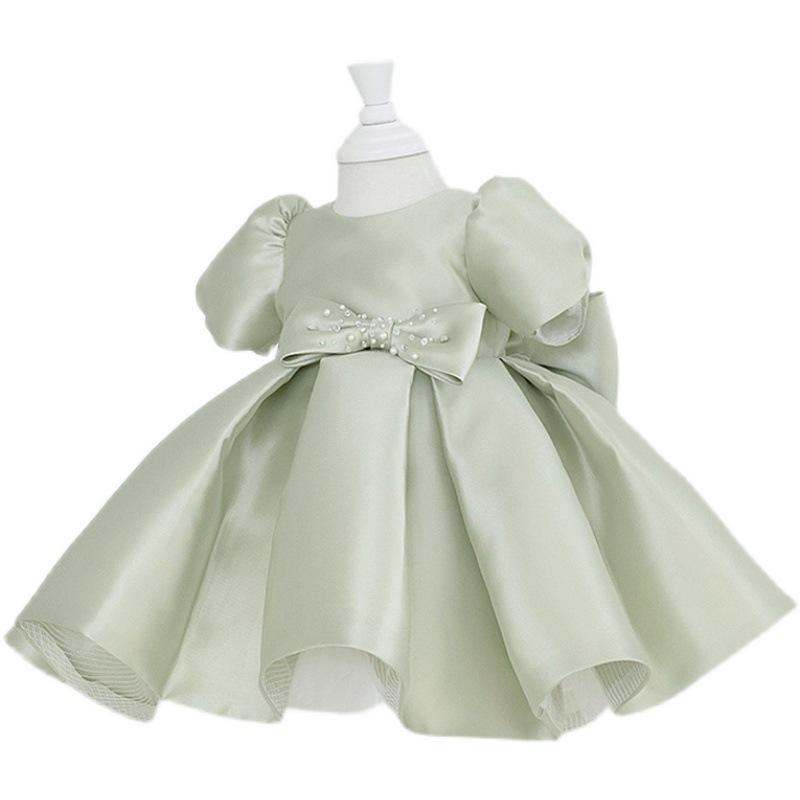 Elegant Girl Vintage Bow Princess Dress