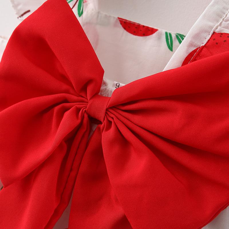 Summer Bow Pear Print Dress