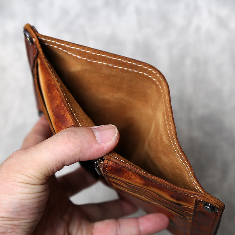 Leather Handmade Multi Card Slots Cash Wallet