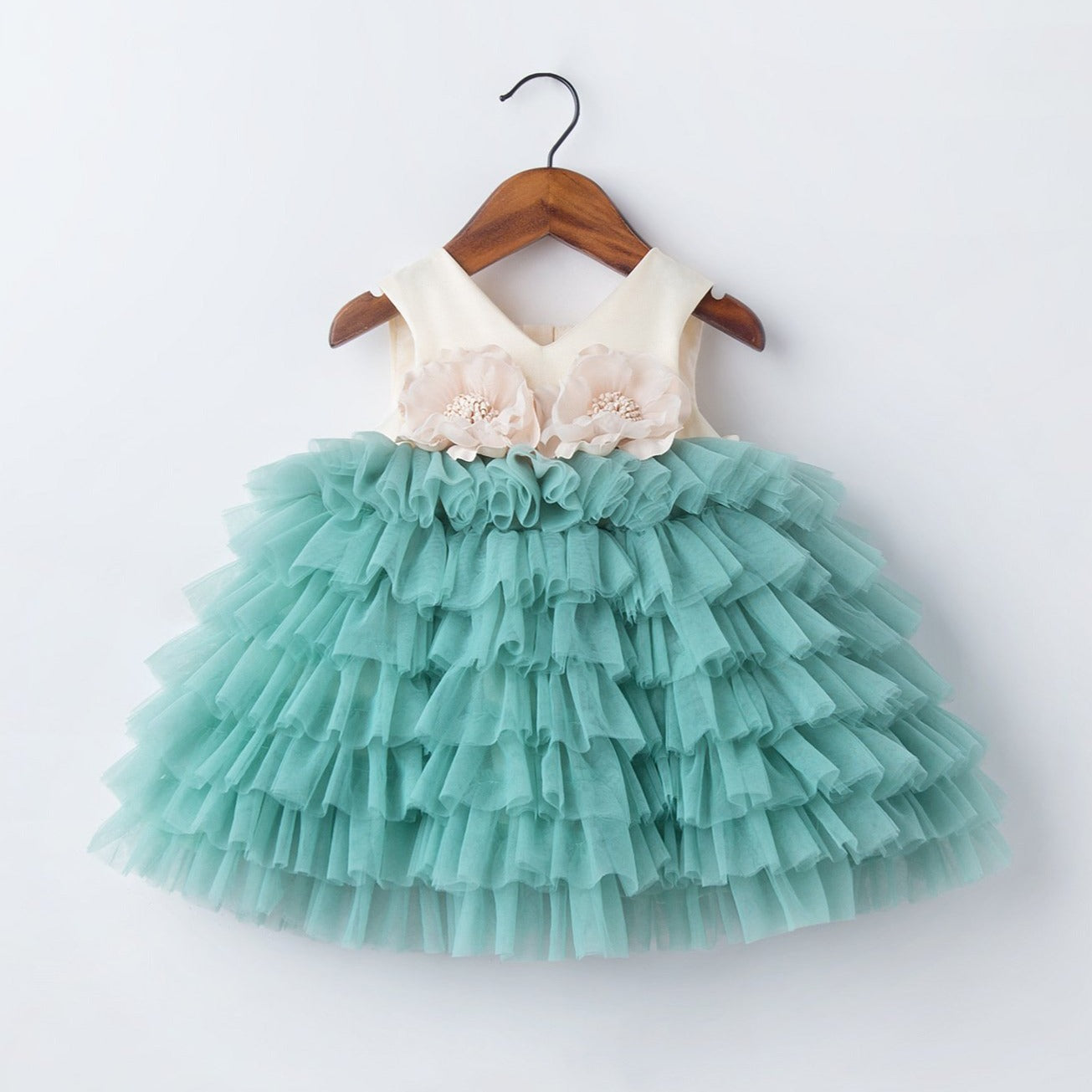 Cute Girl Flower Sleeveless Mesh Cake Dress