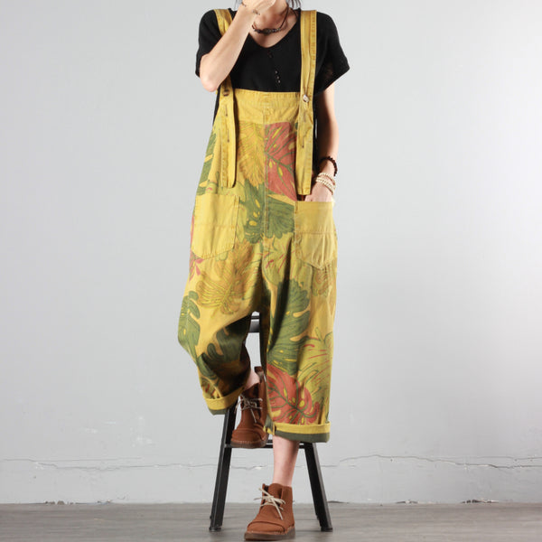 Leaf Print Overalls