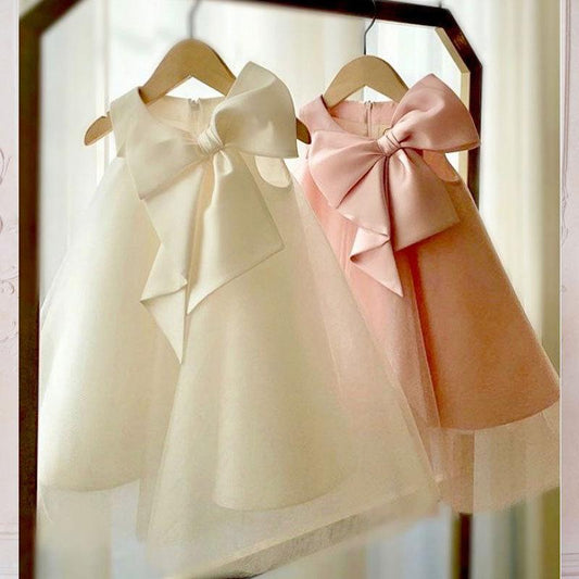 Baby Girls Cute Bow Fluffy  Dress