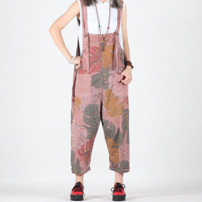 Leaf Print Overalls