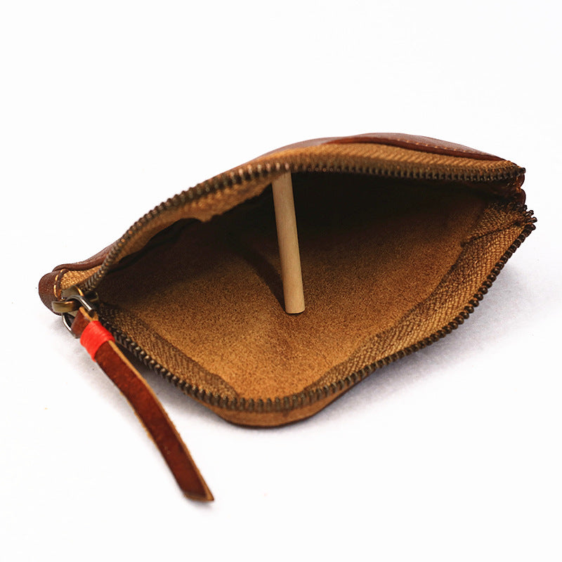 Retro Handmade Genuine Leather Coin Storage Bag