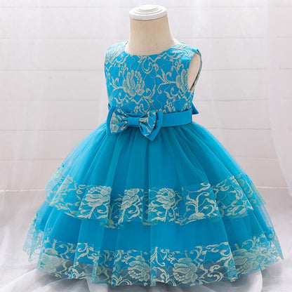 Baby Girls Summer Cute Fluffy  Lace Dress