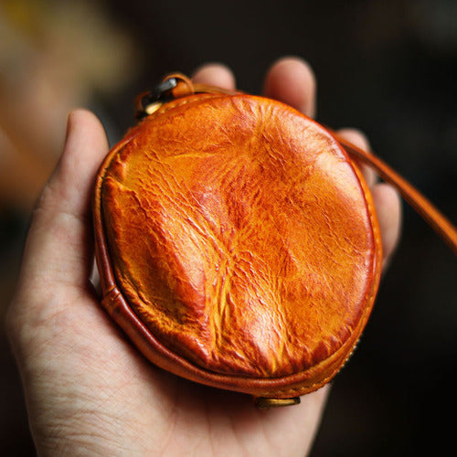 Handmade Cowhide Storage Coin Purse