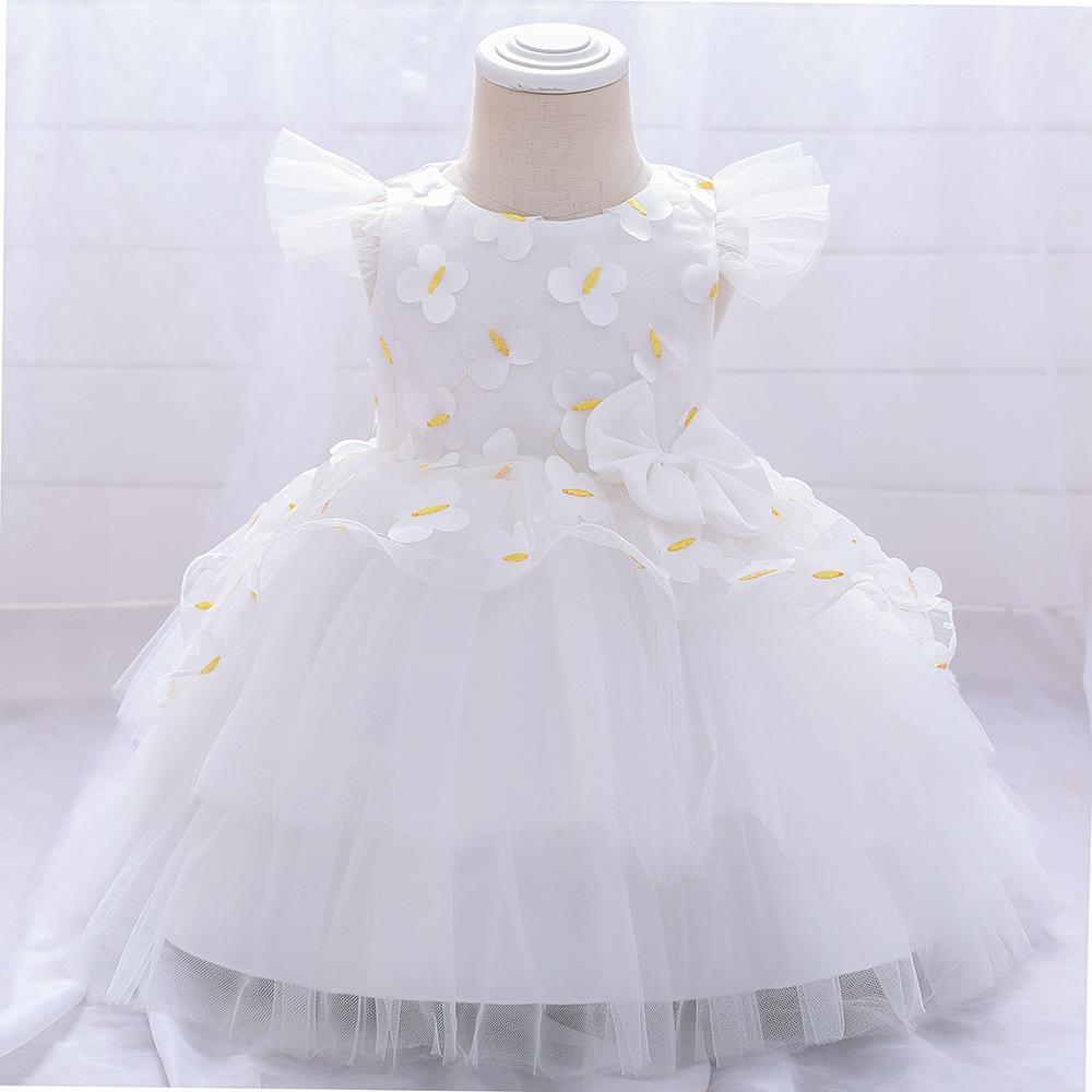 Elegant Girl Bow Fluffy Princess Dress