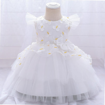 Elegant Girl Bow Fluffy Princess Dress