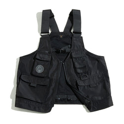 Retro Multi-pocket Functional Tactical Vest Dual-use Satchel Jacket
