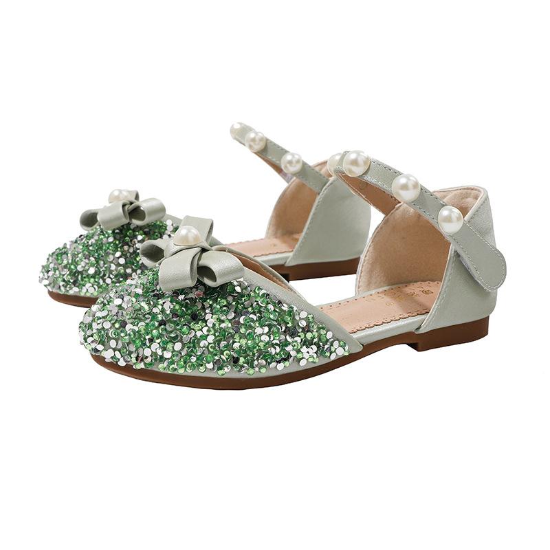 Girl's Bow Sequin Beads Princess Shoes