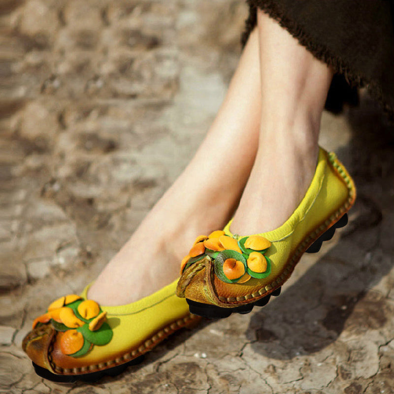 Ethnic Style Comfortable Flower Flat Shoes