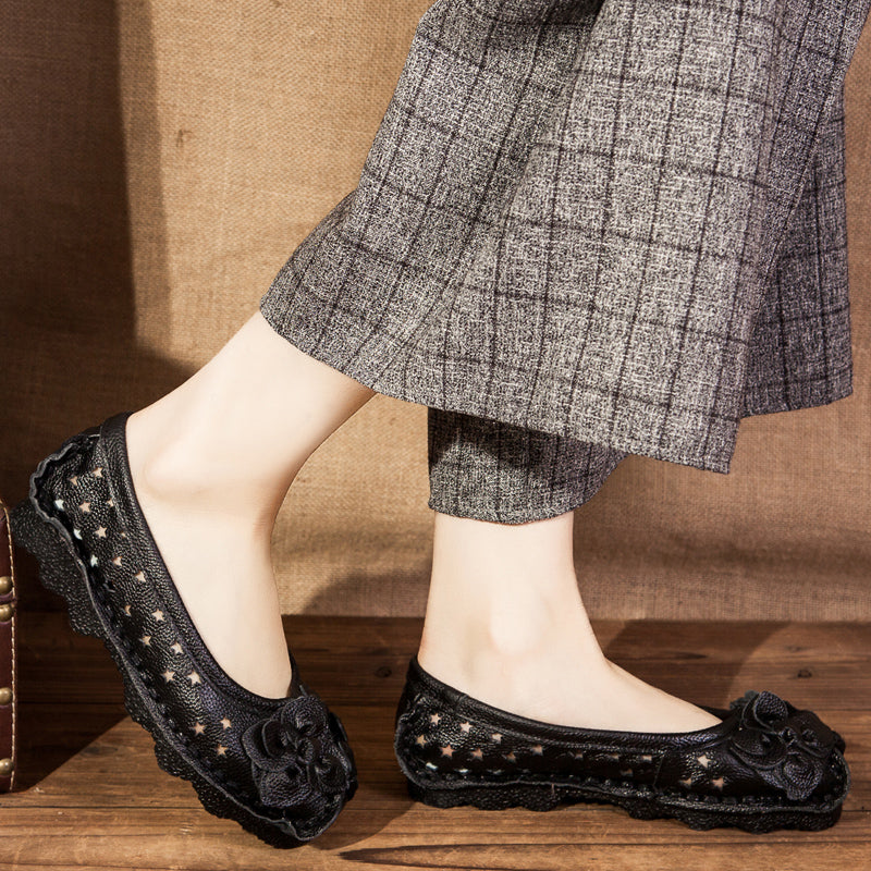 Ethnic Style Comfortable Flower Flat Shoes