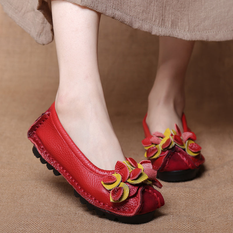 Ethnic Style Comfortable Flower Flat Shoes