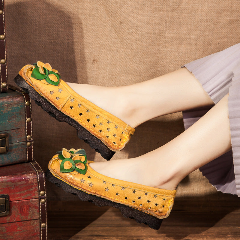 Ethnic Style Comfortable Flower Flat Shoes