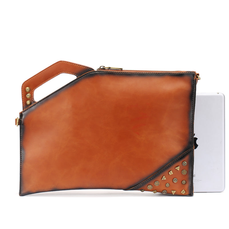 Vintage Street Rivet Business Clutch Shoulder Bag