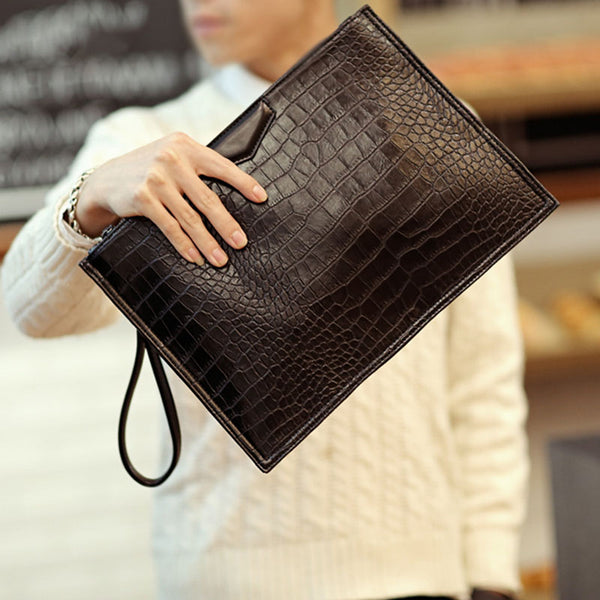 Crocodile Pattern Envelope Clutch
