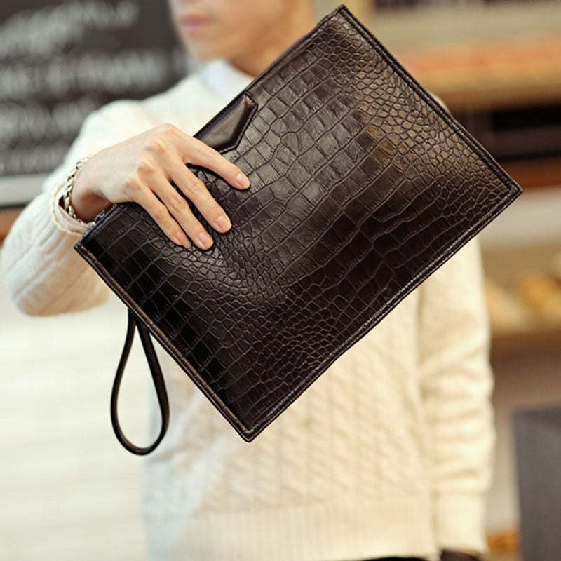 Crocodile Pattern Envelope Clutch