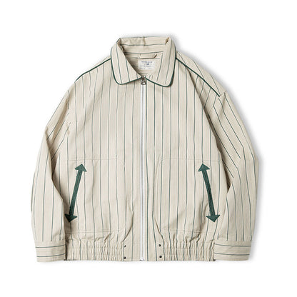 Vintage Army Green Pinstripe Jacket