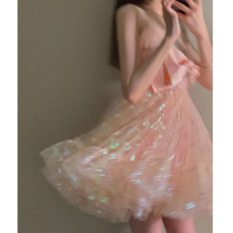 Cute Sweet Organza Bow Dress