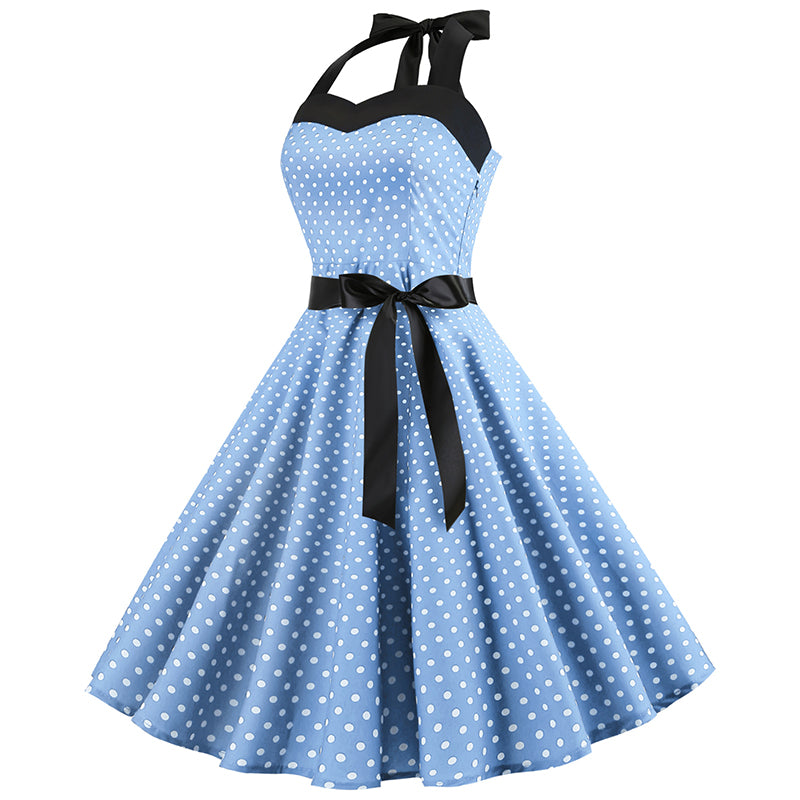 Polka Dot Retro Halter Dress