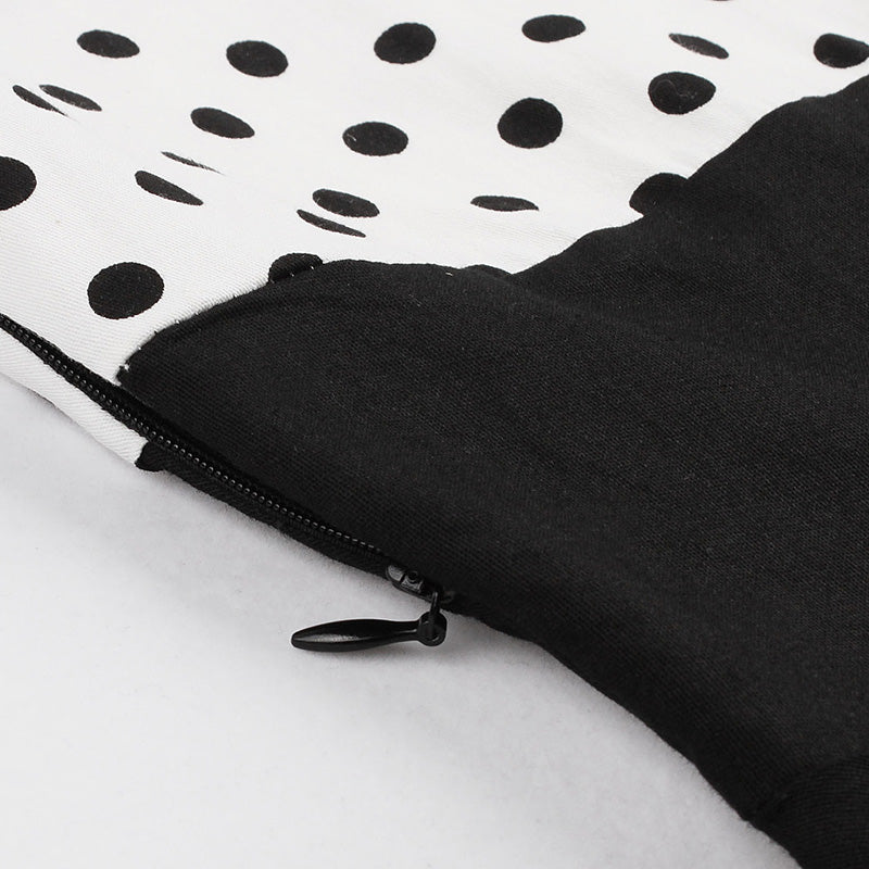 Polka Dot Square Neck Retro Dress